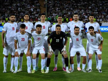 Iran’s players pose for a team photo before an Asian group A qualifying football match against North Korea for the 2026 World Cup on June 10, 2025, at Azadi Stadium in Tehran, Iran. 