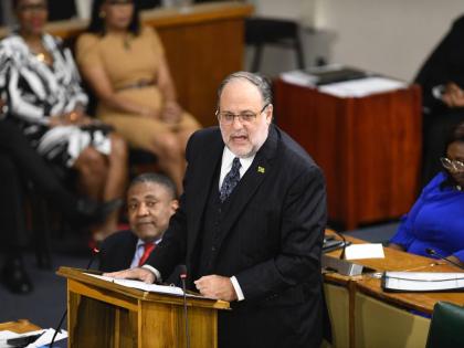 Opposition Leader Mark Golding making his contribution to the Budget Debate in the House of Representatives on March 17, 2026. 