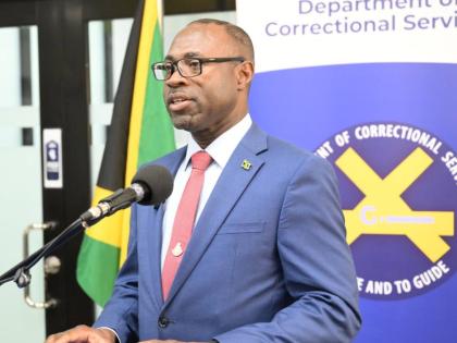 Brigadier (Ret’d) Radgh Mason, commissioner of corrections, addresses the recent opening of the St James Probation Office on Gladstone ‘POP’ Lawrence Road in Montego Bay, St James. 