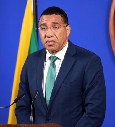 Dr Andrew Holness, prime minister of Jamaica. 