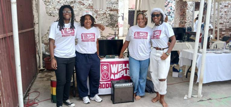 From left: Morgan ‘Marz’ Marson, Jody-Ann ‘Drummy-Jo’ Brown, Justice McKenzie and Erica-Louise ‘Rica G’ Richards, some of the women involved with Well Ample Productions at the recent Kingston Creative’s ‘Demo Day’.