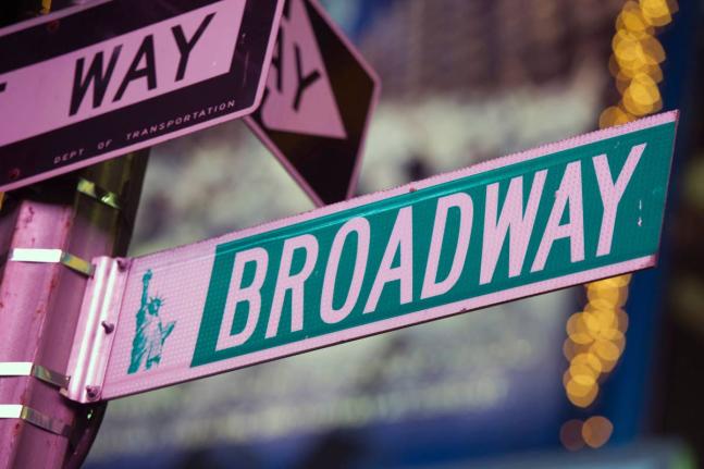  A Broadway street sign appears in Times Square, in New York on January 19, 2012. 