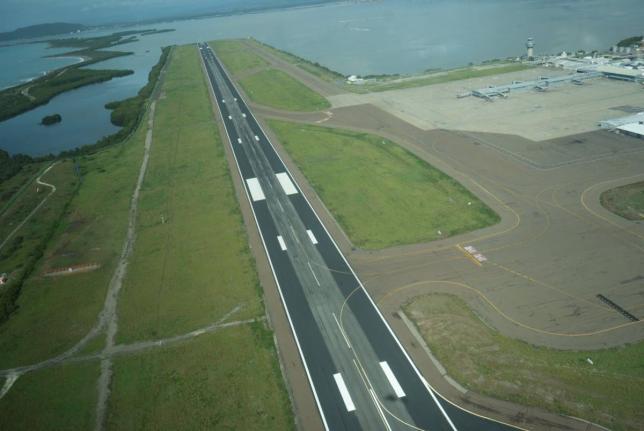The runway at the Norman Manley International Airport in Kingston.