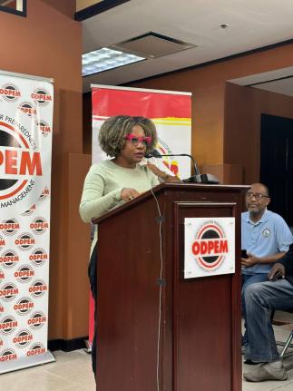 Minister of Education, Skills, Youth and Information, Senator Dr Dana Morris Dixon, speaking at press briefing held at the National Emergency Operations Centre at the Office of Disaster Preparedness and Emergency Management in St Andrew on October 29.