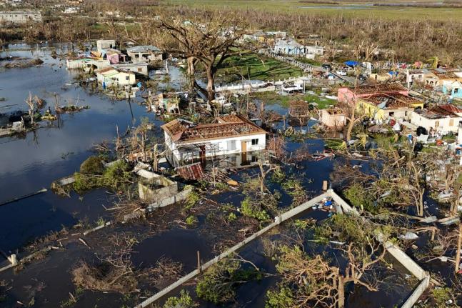 An aerial view of Black River, Jamaica, in the aftermath of Hurricane Melissa.