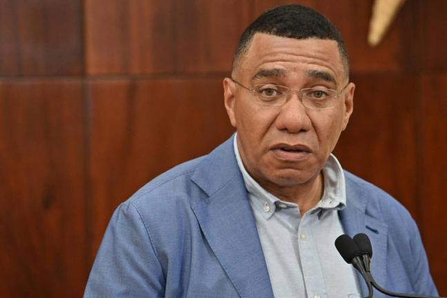 Prime Minister Dr Andrew Holness speaking at a press conference at Jamaica House on November 6.