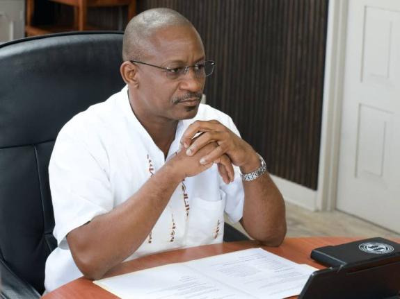 Acting Director General of JACRA, Wayne Hunter, listens intently as coffee stakeholders raise their concerns following the passage of Hurricane Melissa. 