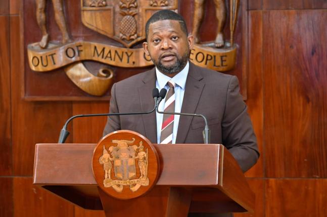 Director General of the Office of Disaster Preparedness and Emergency Management (ODPEM), Commander Alvin Gayle, giving an update on relief efforts at a special press briefing on Hurricane Melissa recovery at Jamaica House in St Andrew on November 13.