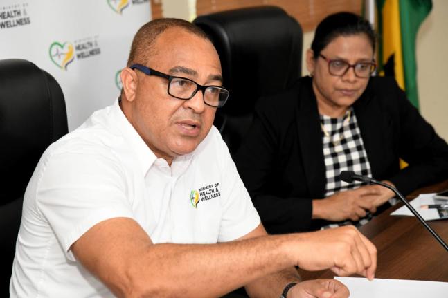 Minister of Health and Wellness Dr Christopher Tufton and Chief Medical Officer Dr Jacquiline Bisasor-McKenzie. – File photo.