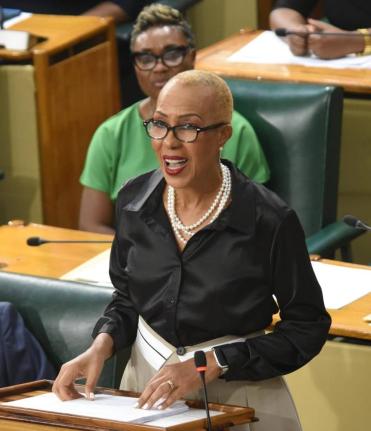 Minister of Finance Fayval Williams opening the 2025/2026 Budget Debate in Parliament on March 11, 2025. 