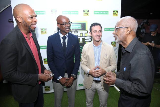 
From left: Stephen ‘Bomber’ Jones, president, Jamaica Boxing Board; Dr Howard Harvey, board member, Kingston YMCA;  Felipe Sanchez, national coach; and Leroy Brown, general secretary, Jamaica Boxing Board, engage in conversation at a media briefing on