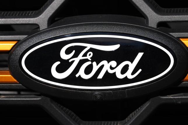 The company logo is shown on the grille of an unsold 2026 F-series pickup truck on the lot of a Ford dealership, Sunday, Nov. 2, 2025, in Littleton, Colo. (AP Photo)