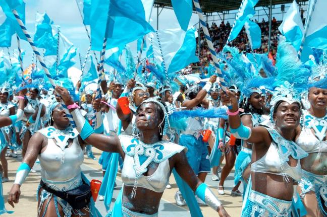 This file photo shows a section of revellers participating in the Kadooment Parade during Crop Over, in Barbados.