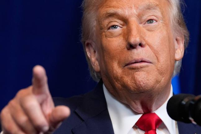 President Donald Trump speaks during a news conference with Israel's Prime Minister Benjamin Netanyahu at Mar-a-Lago, Monday, December 29, 2025, in Palm Beach, Fla. (AP Photo/Alex Brandon)