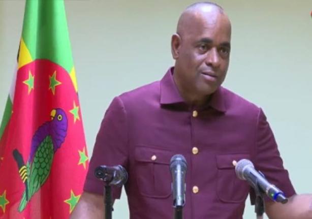 Dominica's Prime Minister Roosevelt Skerrit speaking at news conference on Monday, January 5, 2026.