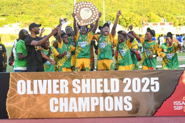 Excelsior High celebrate winning the 2025 ISSA all-island Olivier Shield on January 8, 2026.