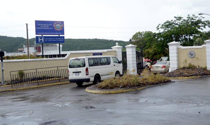 The entrance to the University Hospital of the West Indies in St Andrew. 