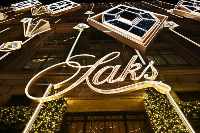 Saks Fifth Avenue holiday light show and window reveal on Monday, November 24, 2025, in New York. 