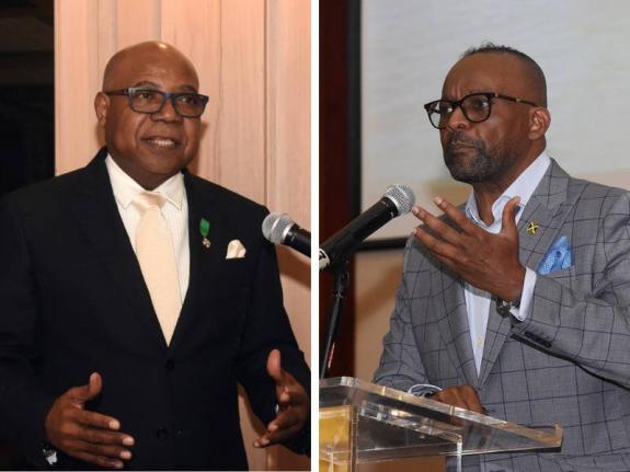 Minister of Tourism Edmund Bartlett (left) and Director of Tourism Donovan White. 