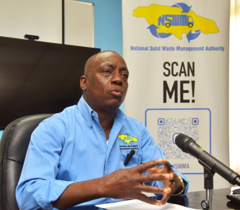 National Solid Waste Management Authority (NSWMA) Executive Director, Audley Gordon, speaking at a press briefing held at the agency’s head office in St Andrew on January 12.
