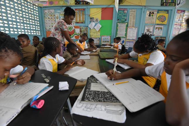 In this November 2025 photo, Grade Three students of McCauley Primary School in Spanish Town, St Catherine are seen participating  an integrated quiz session.