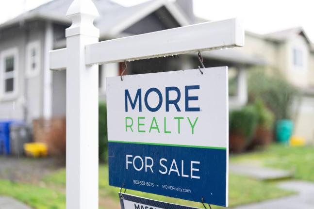 A "For Sale" sign is seen on Tuesday, January 6, 2026, in Portland, Ore. (AP Photo/Jenny Kane, File)
