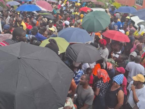 A large crowd at the Bethel United Church in Darliston, Westmoreland on January 22 for a registration exercise for the Government’s Solidarity Programme.