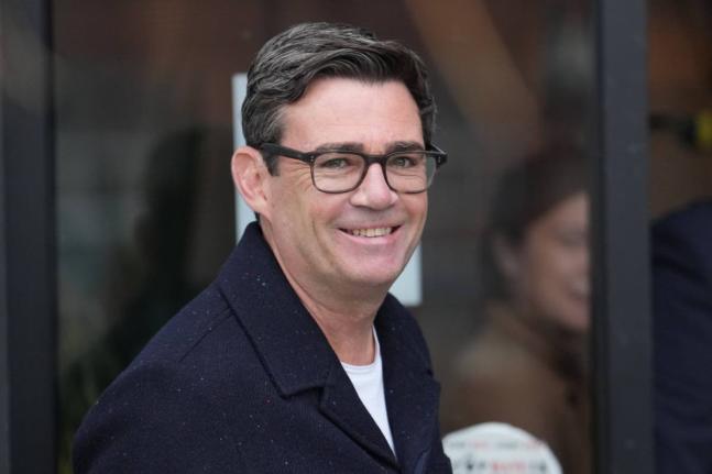 FILE - Andy Burnham the Mayor of Manchester arrives a fringe meeting during the annual Labour Party conference in Liverpool, England on September 29, 2025.