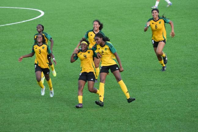 Jamaica's young Reggae Girlz in action during the Concacaf Women’s U-17 Qualifiers at the Stadion Guillermo Prospero Trinidad in Aruba.