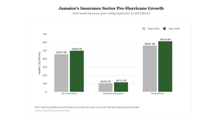 Insurance sector assets at September 2025, data from the Financial Services Commission. 