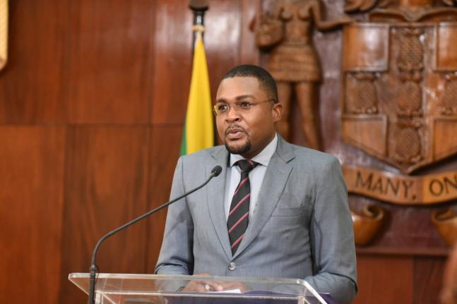 Minister with Responsibility for Works in the Ministry of Economic Growth and Infrastructure Development, Robert Morgan, addressing a recent post-Cabinet Press Briefing at Jamaica House.