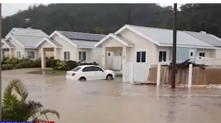 Homes under water at OceanPointe in Hanover.