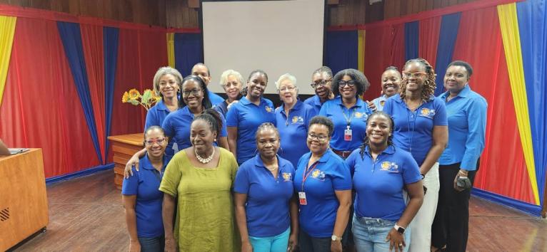 Some of the members of staff from the Language Section in the Department of Language, Linguistics and Philosophy (DLLP) at the Mona campus of The University of the West Indies. Communication specialist Joan Andrea Hutchinson is second from left in the fron