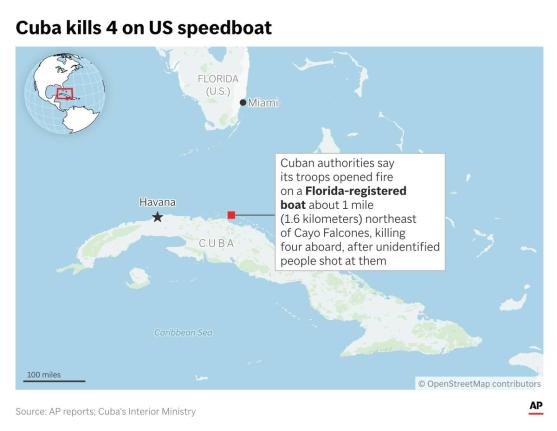 Cuba's military shot at a US-registered boat close to its shoreline, authorities said on February 25, 2026.