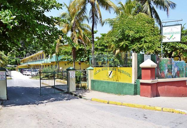 The entrance at Ocho Rios High School in St Ann.