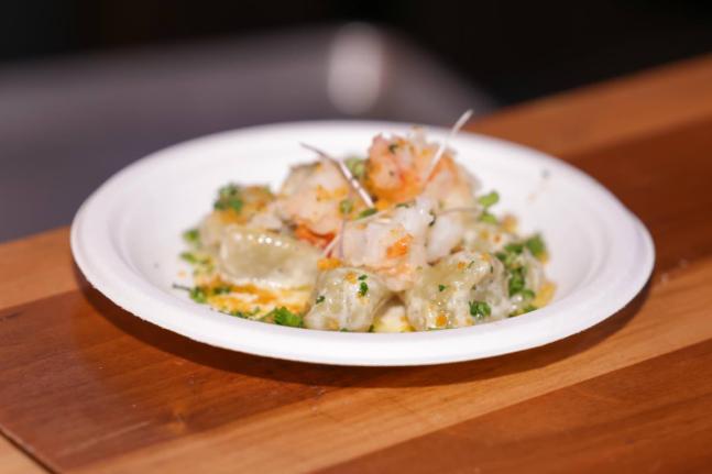Chef Scotley Innis’ lobster gnocchi combines tender lobster with pillowy gnocchi and a Jamaican twist.
