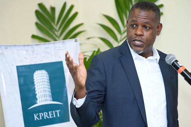 Rudolph Brown/Photographer
Kevin Richards, CEO of Kingston Properties speaks at the Kingston Properties Limited 15th annual general meeting at the Courtleigh Hotel on Knutsford Boulevard in New Kingston on Wednesday, June 12, 2024.